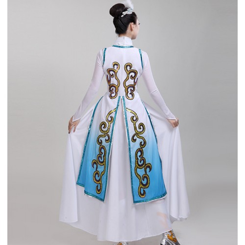 Women's Chinese folk dance costumes Mongolian minority stage performance drama new year celebration robes dresses